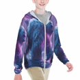 thumbnail image 2 of Xecao Mystical White gorilla Jungle Print Fishing Shirts for teenager Long Sleeve UV Sun Protection Hoodie with Zipper Outdoor Hiking Shirts-Small, 2 of 7