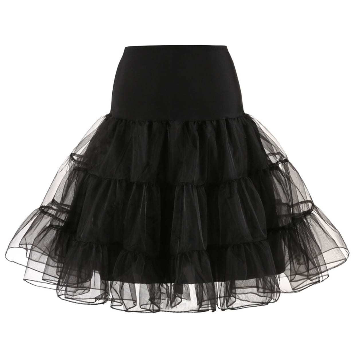 M/L Tulle Underskirt Petticoat Black for Fancy Dress Rockabily Tütü Girls Womens Skirt 
