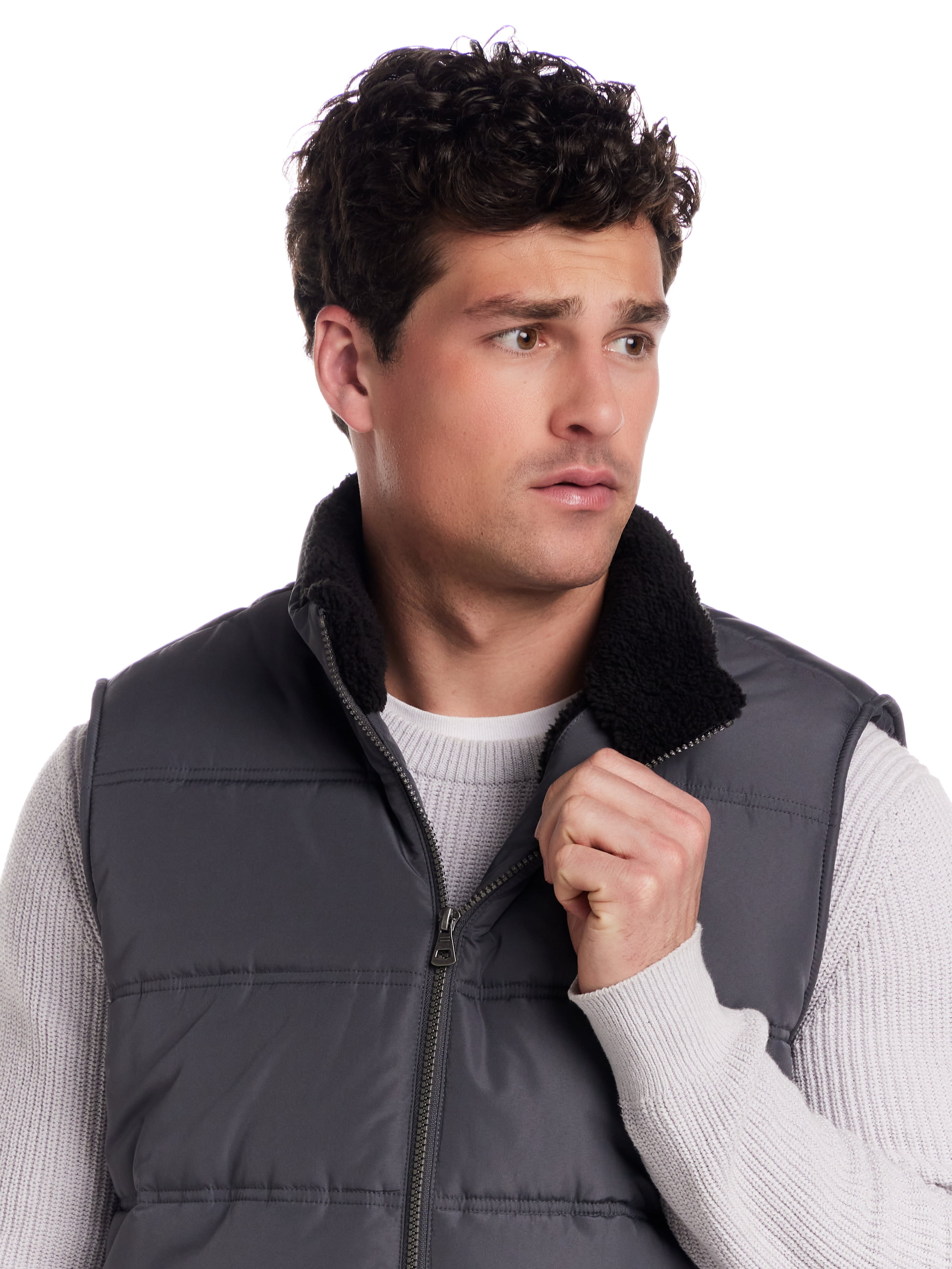 Frontier Threads Men's Sherpa Lined Horizontal Quilted Vest