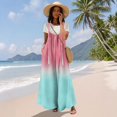 thumbnail image 4 of Women's Summer Ombre Gradient Jumpsuit, Casual Wide Leg Bib Overalls with Pockets, Loose Fit Sleeveless Boho Rompers Long Pants, 4 of 7