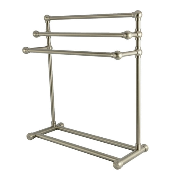 Kingston Brass SCC8238 Maximilien 28" Freestanding Pedestal 3-Tier Towel Rack, Brushed Nickel