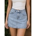 thumbnail image 3 of OYYN Jean Skirts for Women Mid/Low Rise Trendy Vintage Micro Skort Y2K Sexy Style Summer Denim Mini Skirt, 3 of 8