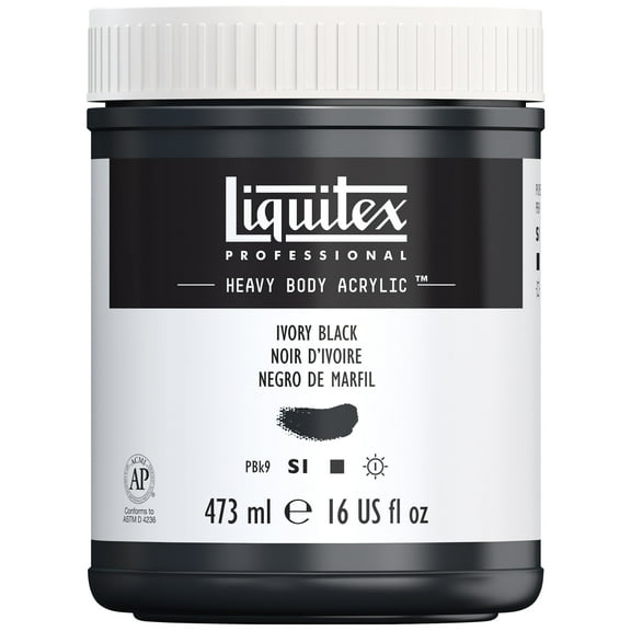 Liquitex Professional Heavy Body Acrylic Color, 473ml, Ivory Black