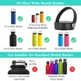 thumbnail image 4 of Linkidea Wide Mouth Water Bottle Lid with Handle Compatible with Hydra Flask Wide Mouth 12/16/18/20/32/40/64oz, Waterbottle Replacement Wide Mouth Flex Cap (Black), 4 of 6