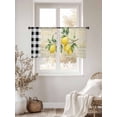 thumbnail image 3 of Hello Summer Lemons Sheer Curtains 2 Panels Set Farmhouses Fruits Black Plaid Retro Letter Sheer Window Curtains Light Filtering Rod Pocket Voile Drapes for Bedroom Living Room 52"x45", 3 of 8