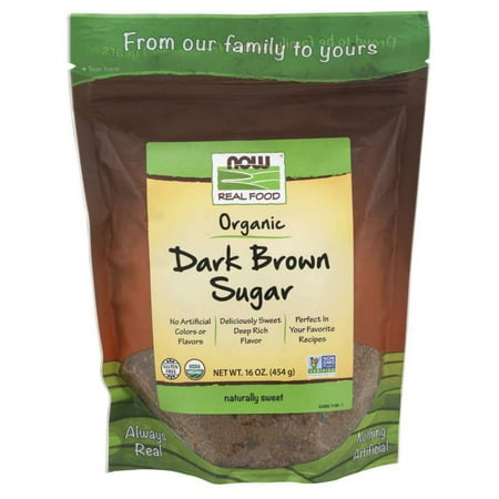 Organic Dark Brown Sugar Now Foods 1 lb Bag
