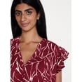 thumbnail image 5 of Time and Tru Women's Double Cloth Mini Dress with Flutter Sleeves, Sizes XS-XXXL, 5 of 6