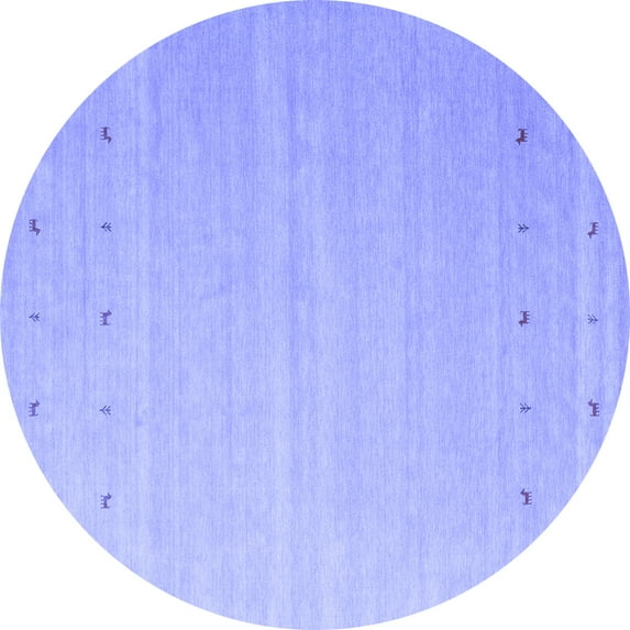 Ahgly Company Indoor Round Abstract Blue Contemporary Area Rugs, 6' Round
