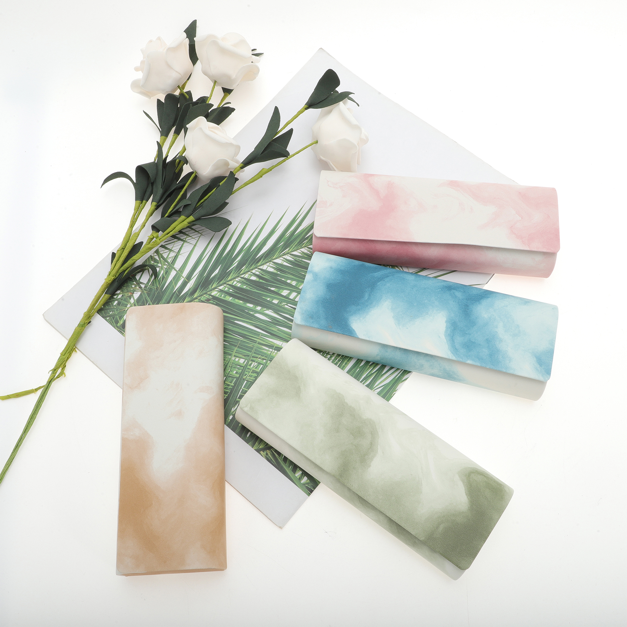 Unique Bargains Magnetic Tie-Dye Eyeglasses Case Durable Eyeglasses Storage Army Green