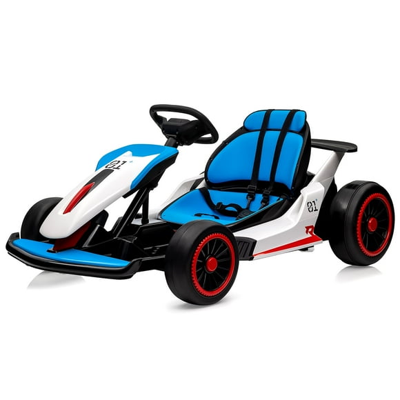 Go Kart for Kids 24V Drift Kart with 2x200W Strong Motor, 7AH Big Battery, Electric Pedals, Electric Go Kart Outdoor Race Toy for Kids Aged 6-14
