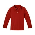 thumbnail image 5 of LTTVQM Red Polo Uniform Shirts for Junior Girls School Long Sleeve Uniform Top Casual Button Down Tennis T-Shirts 2025 New Collared Polo Shirts Comfortable Clothes Red 7-8 Years, 5 of 6