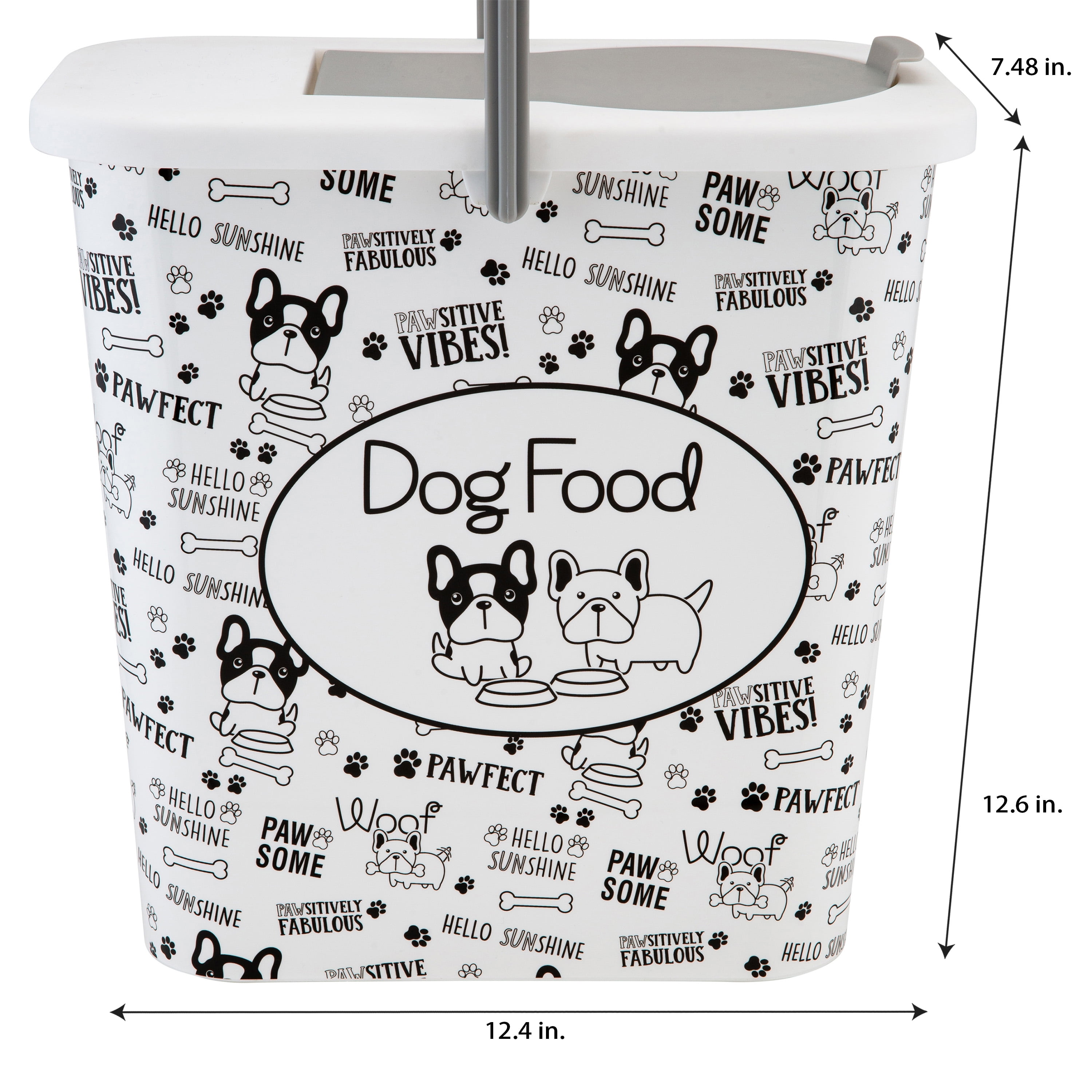 Pounce + Fetch 3 Gallon Plastic Dry Food Container with Scooper
