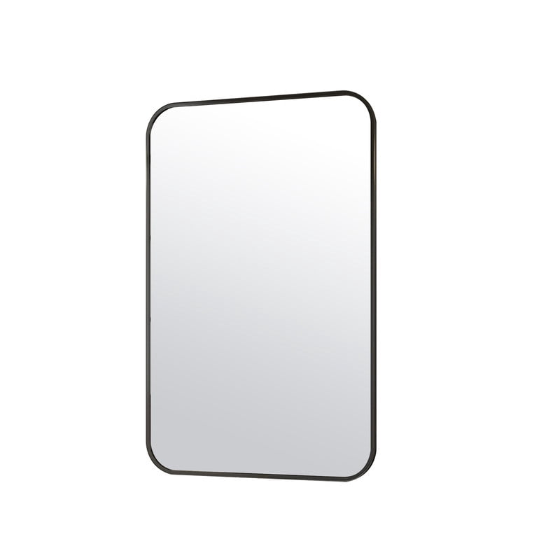 Clarvion 26"x38" Rounded Edge Rectangle Bathroom Mirror Wall Mounted Vanity Mirror,Black