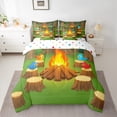 thumbnail image 2 of Feelyou Happy Camping Bedding Comforter Set 7 Pieces for Kids, Rustic Farmhouse Adventure Full Bedding Set, Jungle Bird Animal Reversible Fitted Sheet Flat Sheet, Super Cozy Room Decor, 2 of 7