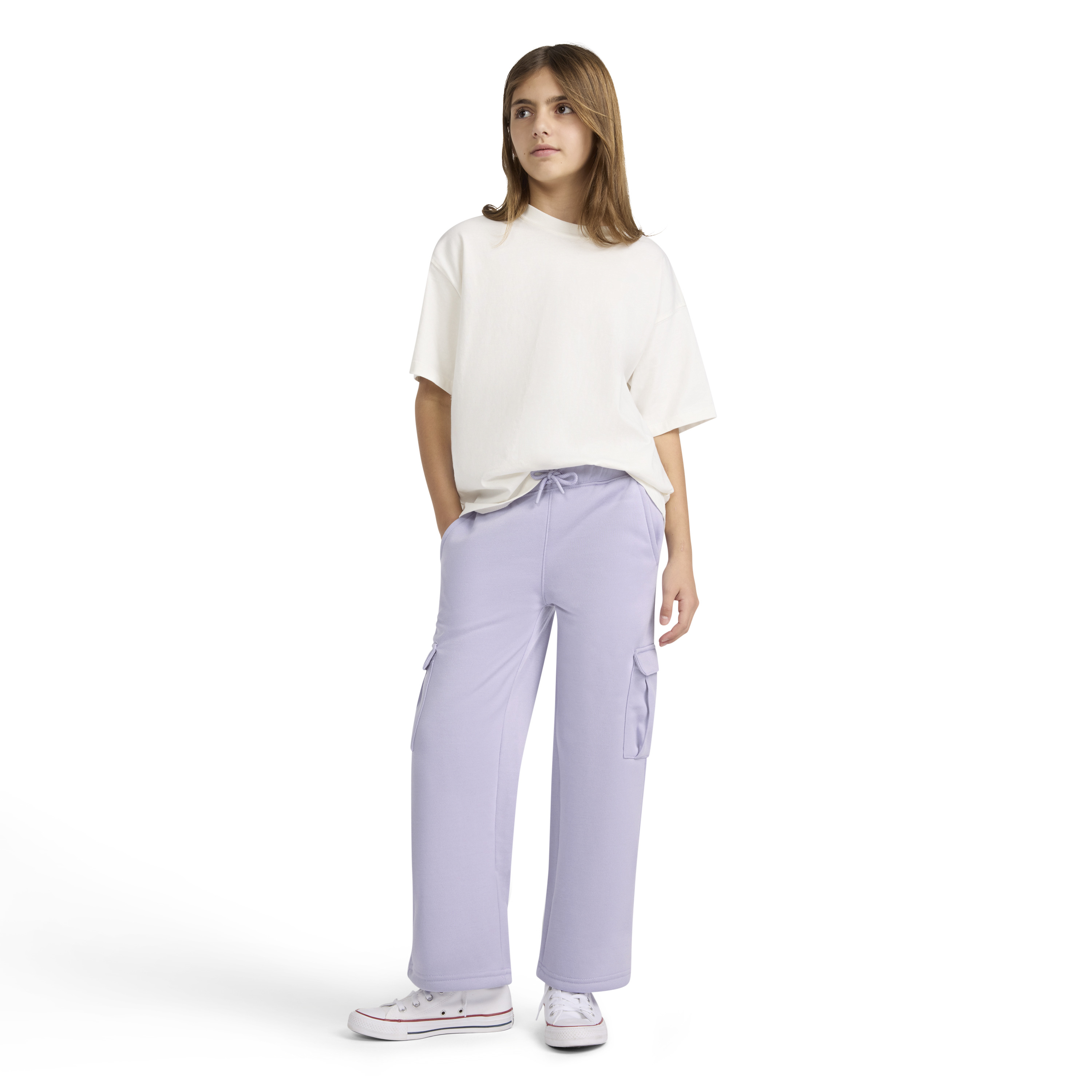 Levi's Girls Wide Leg Cargo Fleece Pant, Sizes 7-16
