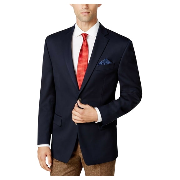 Michael Kors Mens Modern fit Sport Coat Blazer 46 R Navy Blue Solid