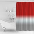 thumbnail image 2 of Gradient Red Shower Curtain, 48" x 72", White and Gray Waterproof Bathroom Curtain Washable Shower Curtain Set with 12 Hooks, 2 of 6