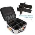 thumbnail image 4 of FORMRS Travel Makeup Bag Large Capacity Train Case Cosmetic Organizer with Adjustable Dividers, White Abstract Triangles, 4 of 8