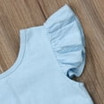 thumbnail image 4 of ITFABS Baby Girl Ruffled Flying Sleeve Bodysuit Solid Color Button Romper, 4 of 9