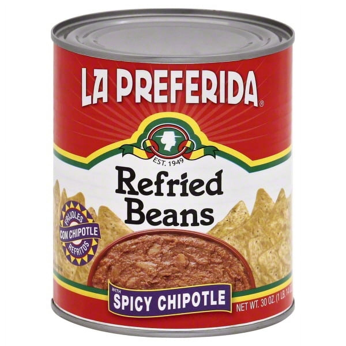 (12 pack) La Preferida Spicy Chipotle Refried Beans, 30 oz