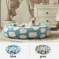 thumbnail image 4 of Donut Dog Bed Medium, Calming Round Pet Bed for Dogs and Cats, Washable Jacquard Plush Cover with Non-Slip Bottom, Indoor Cat Bed, Blue, 36"x36"x10", 4 of 8