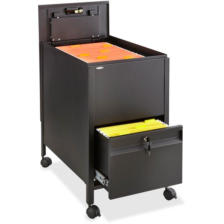 Safco 1 Drawers Filing Cart Lockable Black Walmart Com