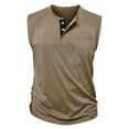 thumbnail image 2 of fatyb Men's Tank Tops Sleeveless Button up Muscle T Shirts with Pocket Crew Neck Summer Casual Beach Tops, 2 of 6