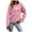 Pink, variant on Wancir Sweatshirts Smile Crewneck Sweatshirt Smile Fashion Casual Letter Print Long Sleeve Shirt Pullover Tops