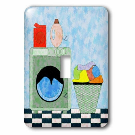 3dRose Red Blue Green Laundry Room - Single Toggle Switch (lsp_44848_1)