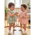 thumbnail image 6 of BemeyourBBs Newborn Baby Girl Summer Clothes Infant Baby Girl Daisy Romper Dress Doll Collar Sleeveless Flower Print Bodysuit Jumpsuit Playsuit, 6 of 9