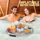 thumbnail image 3 of Portavasos inflable de PVC para la playa bandeja de almacenamiento flotante Likrtyny para aperitivos relajación cerveza bebidas platillo, 3 of 9