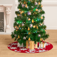 thumbnail image 4 of MoNiBloom Christmas Tree Skirt 36 inch, White Snowflakes Velvet Christmas Tree Skirt for Christmas Tree Indoor Holiday Party Christmas Decorations, Red, 4 of 7