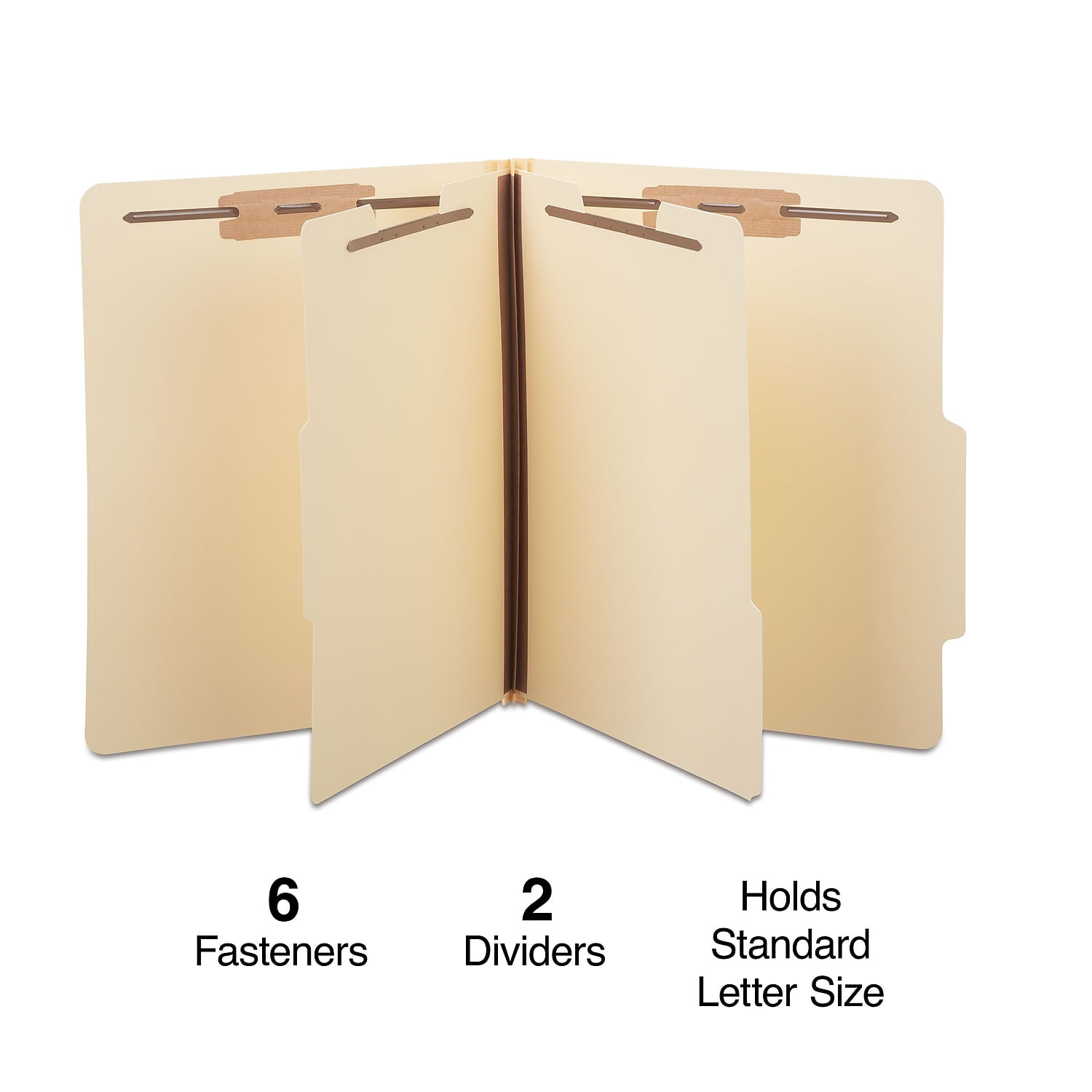Staples Paperboard Classification Folders 2/5 Top Tab Ltr 2 Div Manila 10/BX TR384872/384872