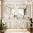 thumbnail image 5 of BEAUTYPEAK 36" Wavy Round Bathroom Mirror Wall Decor with Deep Frame, Gold, 5 of 10