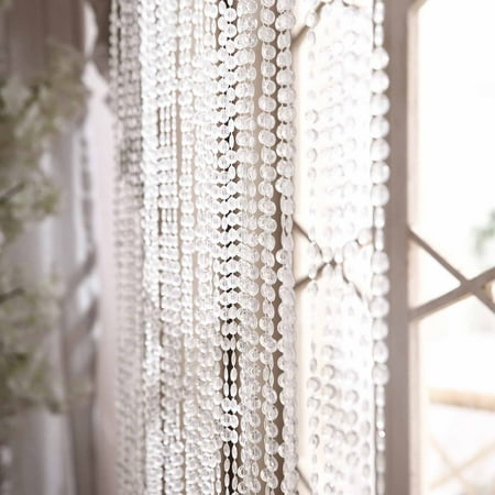 Balsacircle Clear 12 Ft Long Acrylic Diamond Cut Beaded Door