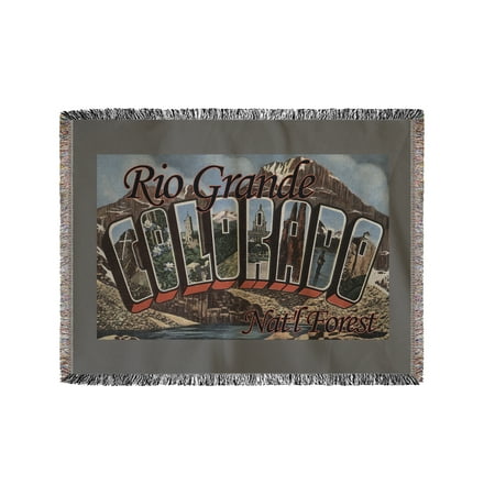 Chenille Colorado Blanket - Rio Grande Nat'l Forest, Colorado - Large Letter Scenes (60x80 Woven Chenille Yarn Blanket)