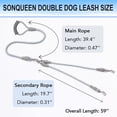 thumbnail image 2 of SONQUEEN Double Dog Leash,Dual Dog Lead Double Leash for Two Dogs Training Leash Two Dog Leash No Tangle for Medium & Small Dogs Detachable Design for Effortless Walks and Control, 2 of 9