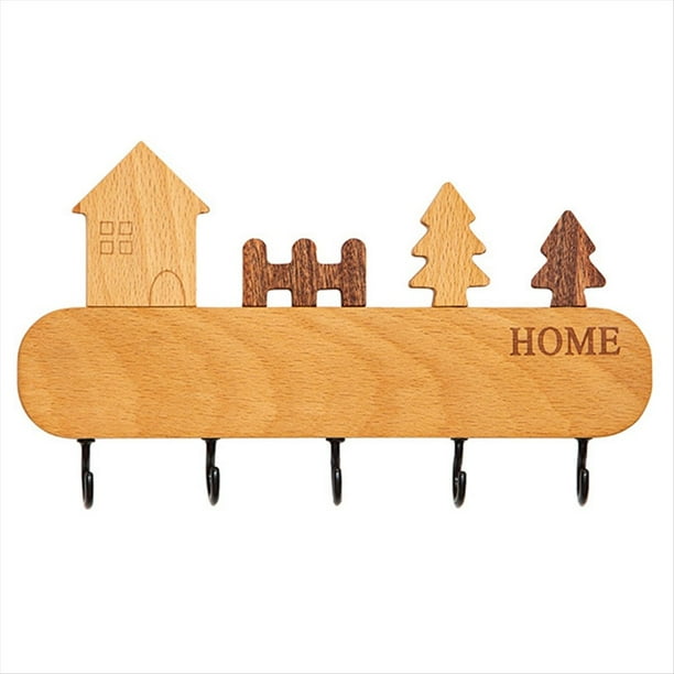 Perchero de Madera Maciza para Llaves, No Tóxico, para Colgar en la Pared, para Artículos del Hogar.
