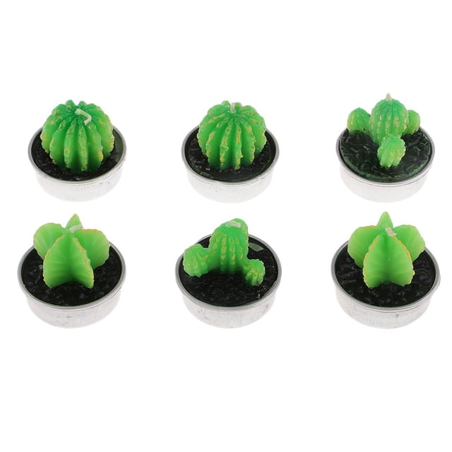 6 piezas de candelabros de de cactus hechos delicadas de cactus suculentas para fiestas, bodas, spa, decoración para hogar, SM SunniMix Velas de Tealight de cactus