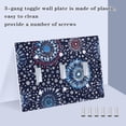 thumbnail image 3 of Yayeee Toggle Light Switch Wall Plate 3-Gang 6.37"x4.48" Decorative Outlet Cover, Blue Fireworks Pattern, 3 of 7