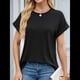 thumbnail image 4 of Camisetas Casuales Holgadas para Mujer, Camisetas de Verano de Corta con Cuello Redondo y Modernas Negro M, 4 of 10