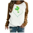thumbnail image 1 of Bowake Chandail en Molleton pour Femmes de la Saint-Patrick Imprimé Col Rond Manches Longues Raglan Haut Décontracté Ample, 1 of 4