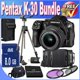 thumbnail image 2 of Cámara digital Pentax K-30 con kit de lentes AL de 18-55 mm y AL de 55-300 mm (negro) + tarjeta de memoria SDHC Clase 10 de 8 GB + paquete de ahorro de accesorios de batería de larga duración., 2 of 8