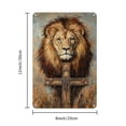 thumbnail image 2 of Vintage Lion and Cross Metal Wall Art Sign - 8x12 Inch Iron Decor, Spiritual Themed Craft for Home, Cafe, Bar, or Garage, Cafe Wall Decor|Vintage Metal Sign|Detailed Lion Art, Lion Wall Decor, 2D, 2 of 8