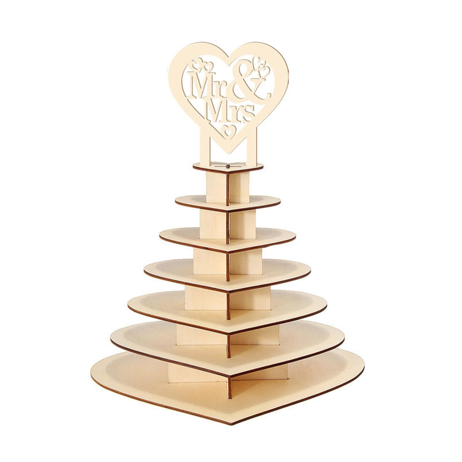 Wooden Mr & Mrs Ferrero Heart Chocolate Display Stand Centrepiece Wedding Decor 