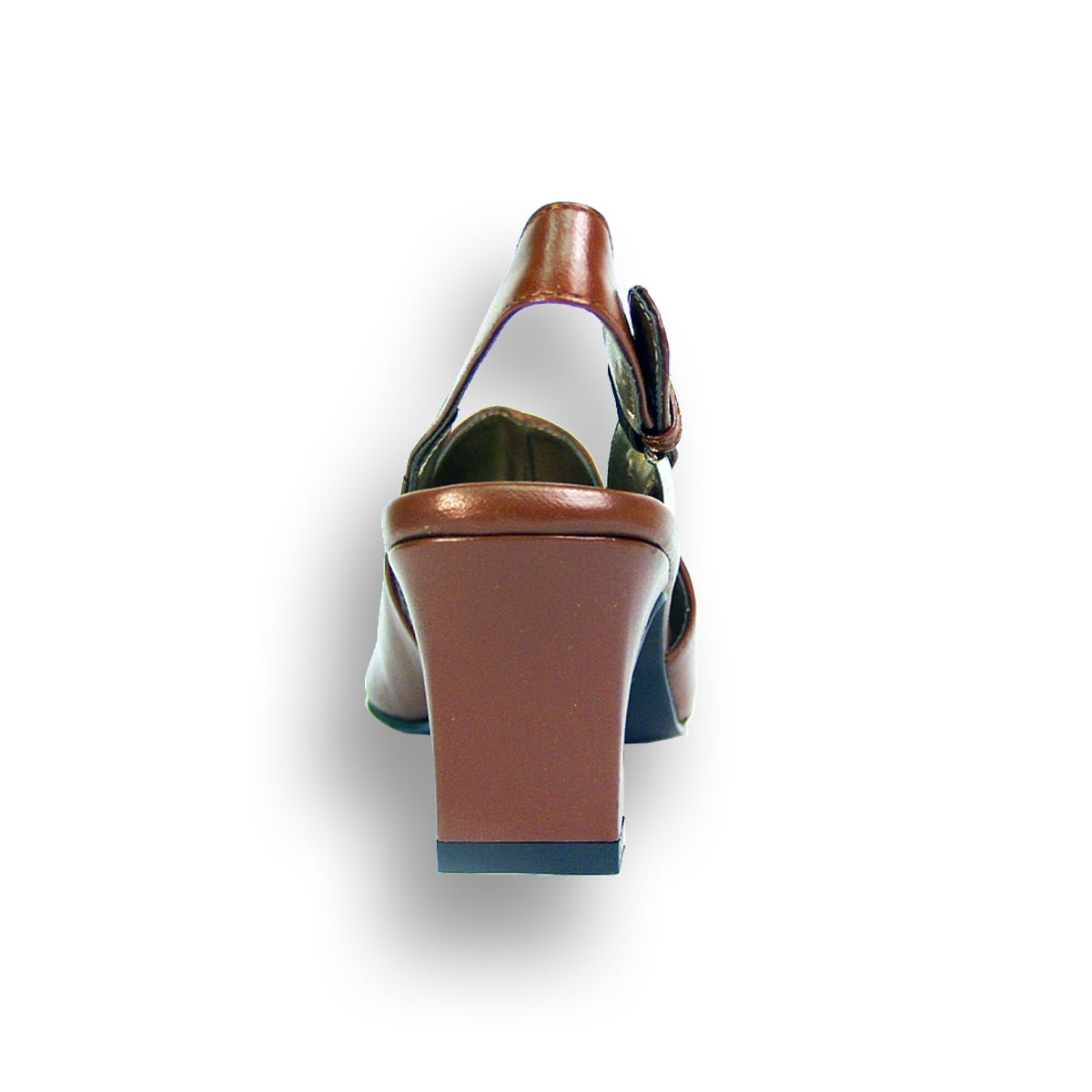 PEERAGE Zoe Women's Wide Width Leather Slingback Dress Pump BROWN 8.5