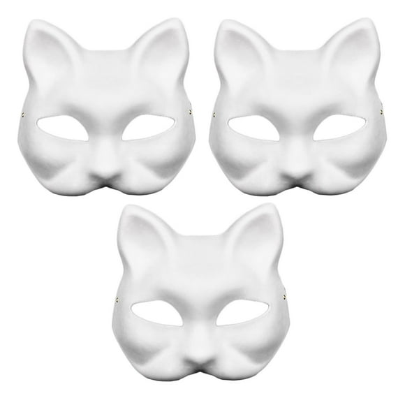 Fiudx Máscara Therian, Máscara de Cosplay de Halloween En Blanco Diy, Máscaras de Fiesta Pintadas a Mano, Disfraz de Mascarada para Adultos, Accesorio de Baile para Discoteca Ktv, Material de Papel R