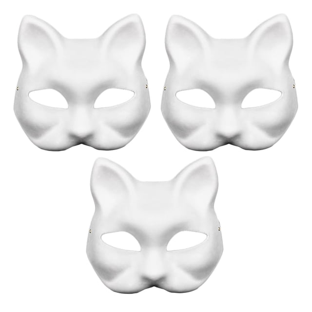 Fiudx Máscara Therian, Máscara de Cosplay de Halloween En Blanco Diy, Máscaras de Fiesta Pintadas a Mano, Disfraz de Mascarada para Adultos, Accesorio de Baile para Discoteca Ktv, Material de Papel R