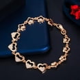 thumbnail image 4 of Romantic 585 Gold Cubic Zircon Heart Chain Link Bangle Bracelet for Women Lover, 4 of 9