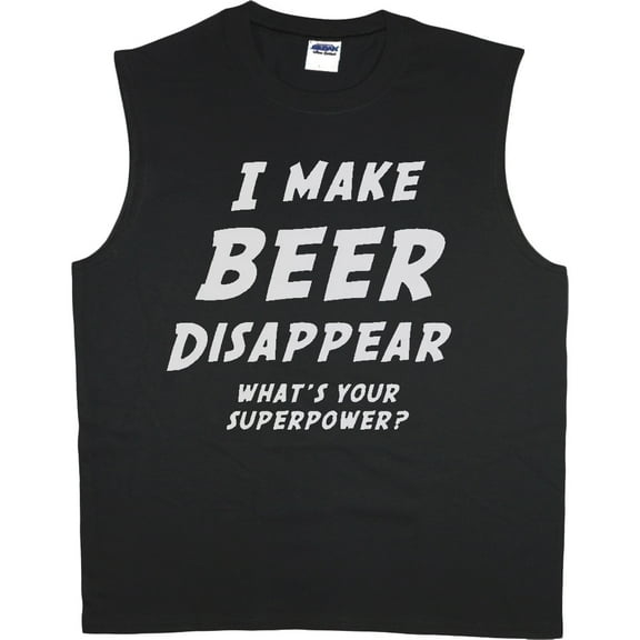Men's Cut Off Shirts Beer Superpower Funny Drinking T-shirt Sleeveless Muscle Tee Shirt